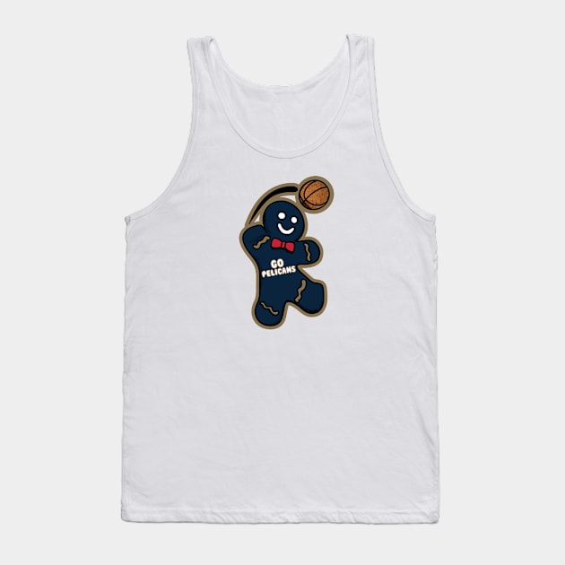 New Orleans Pelicans Gingerbread Man Tank Top by Rad Love